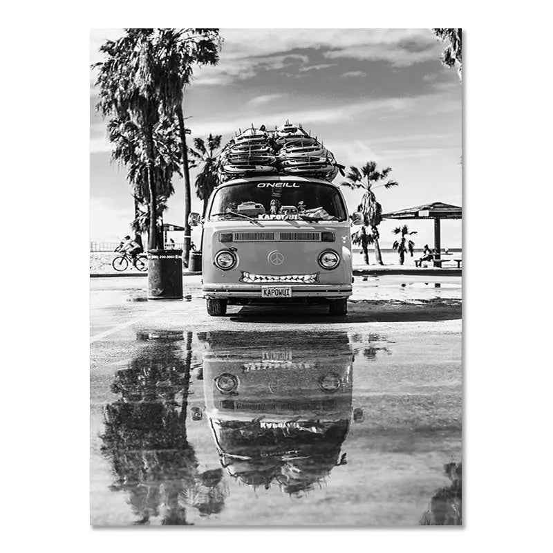 Nordic Modern Black And White Seaside Landscape
